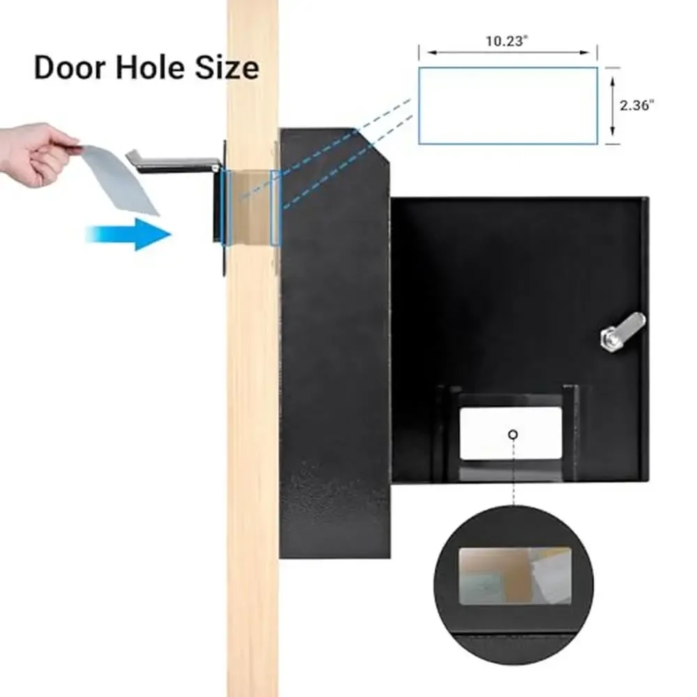 Mail Slot Door Drop Box Combination Lock Adjustable Chute Steel 16.5" x 12.5" x 6" Valuables Deposit Safe House Office Storage