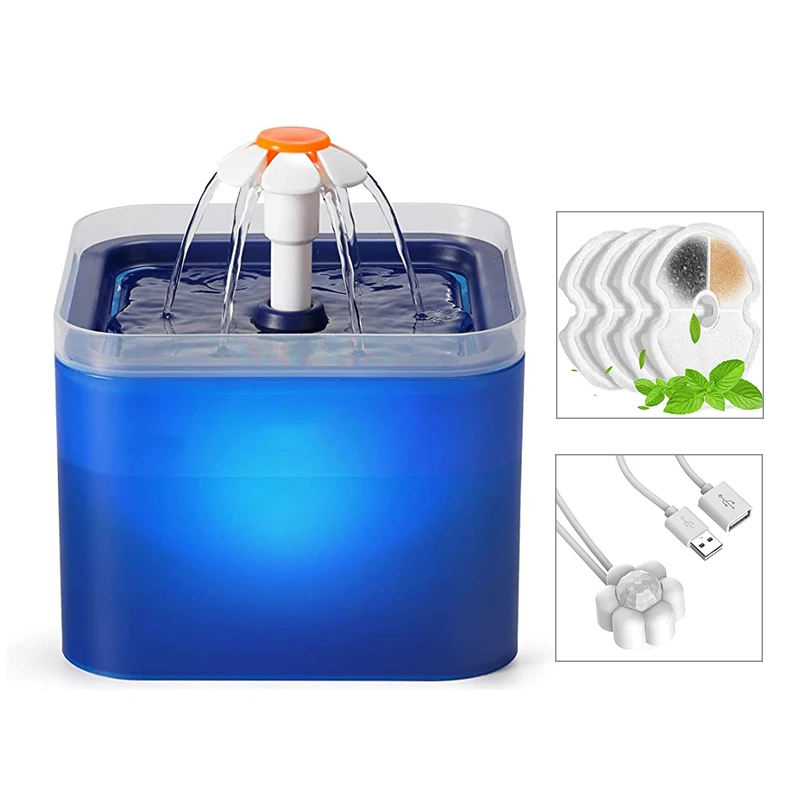 de agua automática para gatos, dispensador de agua USB para mascotas, alimentador, luz Led de 2L, bebedero para perros con filtro de recirculación| | - AliExpress