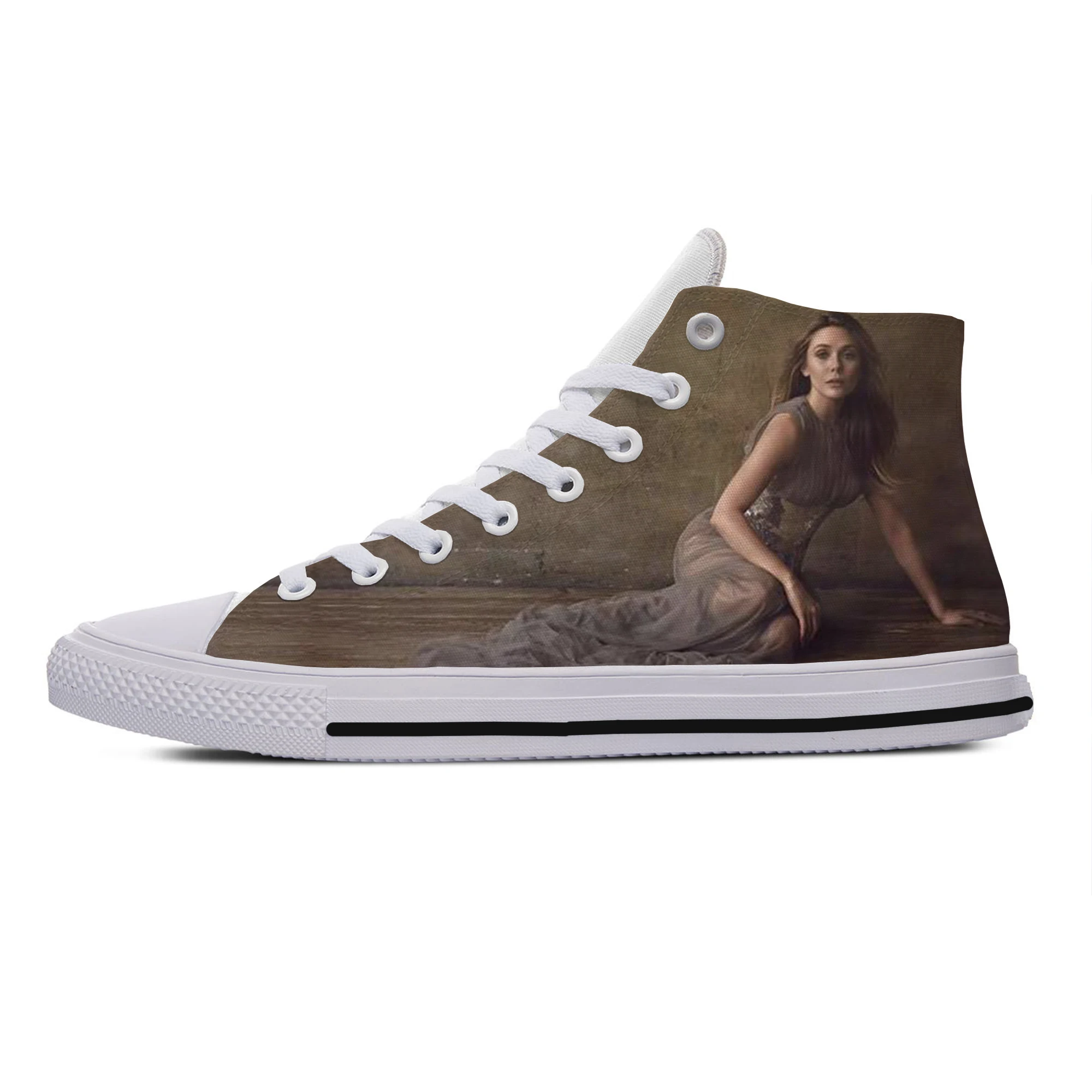 

Hot Cool New Summer Funny High Quality Sneakers Handiness Casual Shoes Men Women Elizabeth Olsen High Top Latest Board Shoes