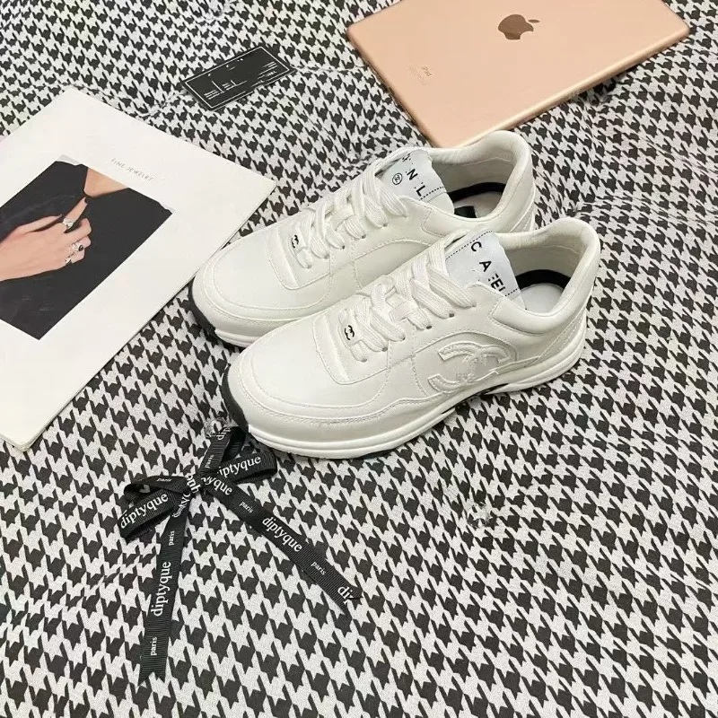 Thick Soled Casual Board Shoes for Spring and Summer, New Breathable and Versatile Round Toe Sports Style White Shoes 2
