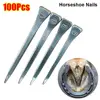 100Pcs Durable E2/E3/E4/E5/E6/E7/E8 Horseshoe Nails Steel Harness Repair Horse Shoe Nails Hoof Nails Equestrian Sports Equipment 3