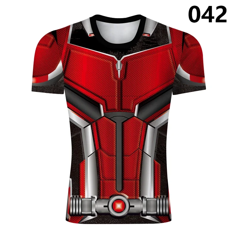 Summer Deadpool Wolverine T-Shirt Football Jersey Men Compression Spiderman Superheros Iron Man Short Sleeve Swimwear GYM Tops 5