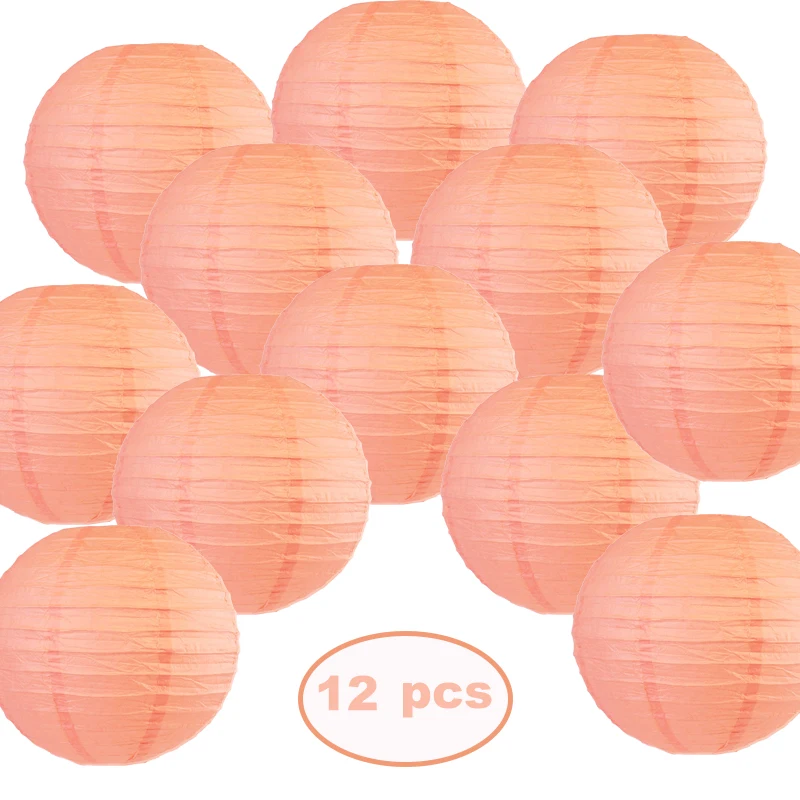 12Pcs Peach Paper Lantern Chinese Paper lanterna lampion wedding Party Outdoor Indoor mariages