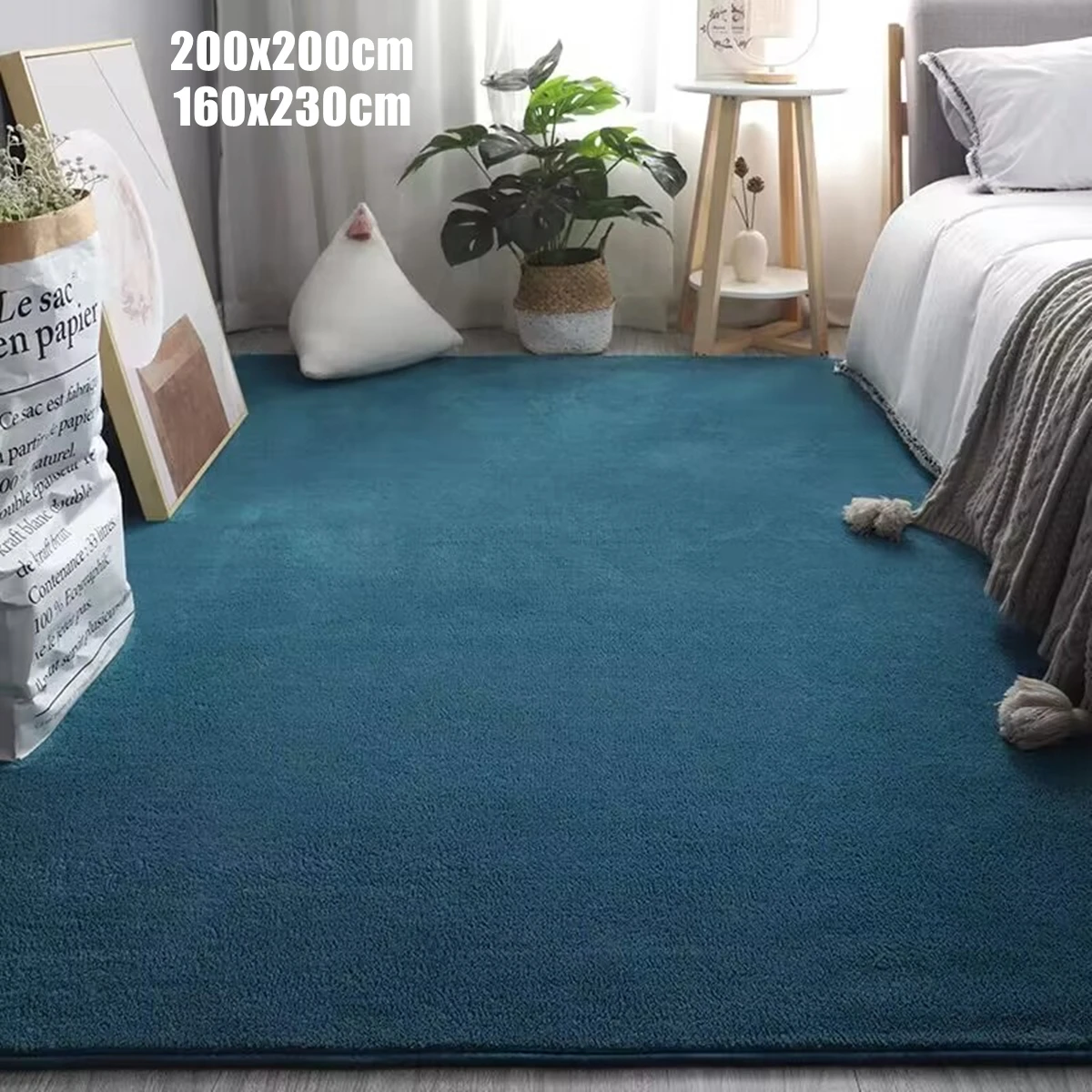AbsorbentSuperCozyLivingRoomRugSolidColorAreaCoralCarpet