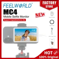 FEELWORLD MC4 Selfie Screen Monitor for Vlog Live Stream Magnetic Back Wireless Connection with Remote Control Bluetooth remote