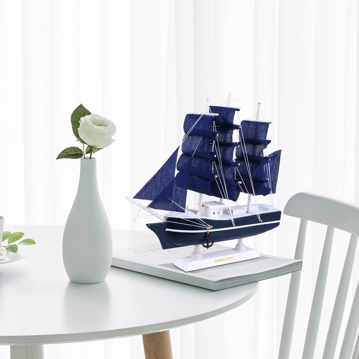 

Wooden Sailing Ship Model Vintage Wood Sailboat Model Nautical Home Decor Boat Wine Cabinet Living Room Office Desk Decor