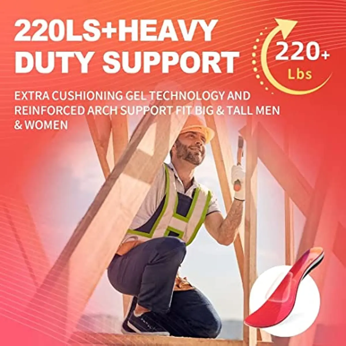 PCSSOLE Orthopedic Insole Plantillas Arch Support Height Increase NonSlip Shoe Pads Orthopedische Inlegzolen for Men Women Shoes