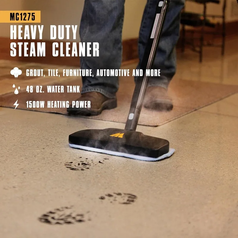 McCulloch MC1275 Heavy-Duty Steam Cleaner with 18 Accessories,Extra-Long Power Cord,Chemical-Free Pressurized Cleaning for Floor 2