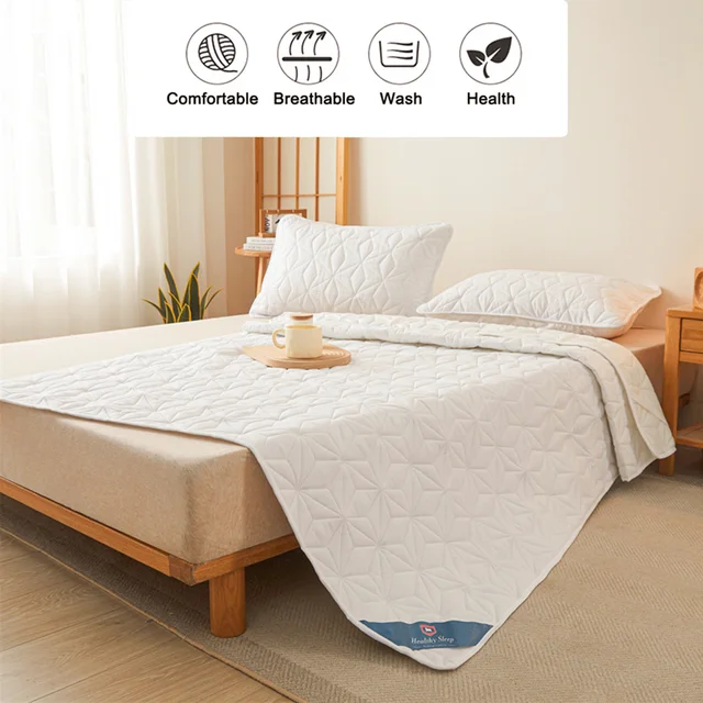 Protecteur de matelas imperméable – Housse de matelas respirante et silencieuse avec 4 sangles d'angle élastiques, s'adapte jusqu'à 40 cm de profondeur 4
