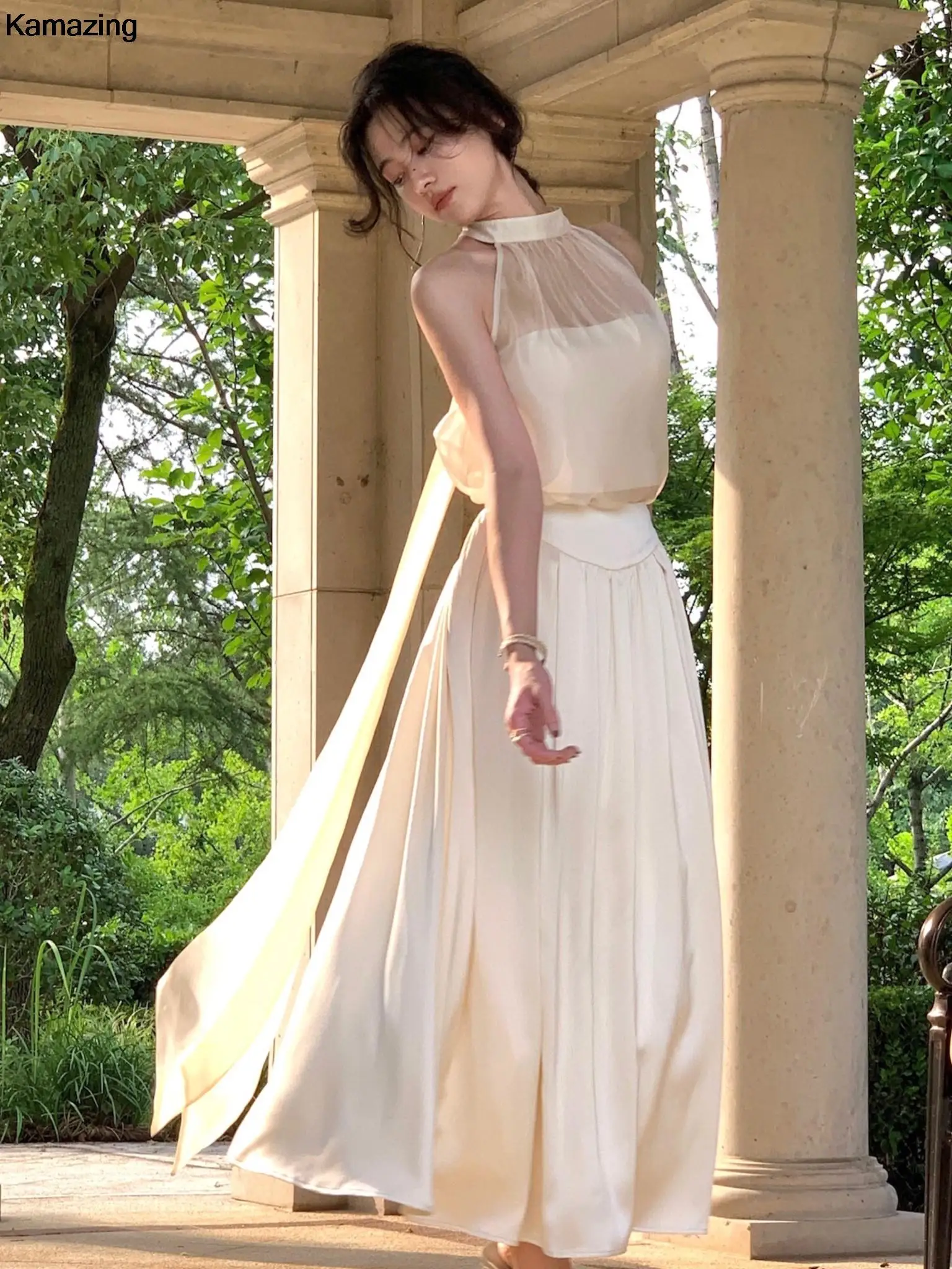 Women Elegant 2 Piece Suit Korean Fashion Skirt Sets Summer Bow Top ...