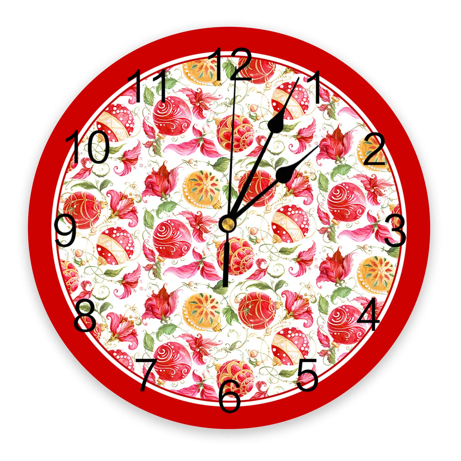 

Christmas Lights Plants Wall Clock Silent Digital Clocks for Home Bedroom Kitchen Decoration Hanging Watch