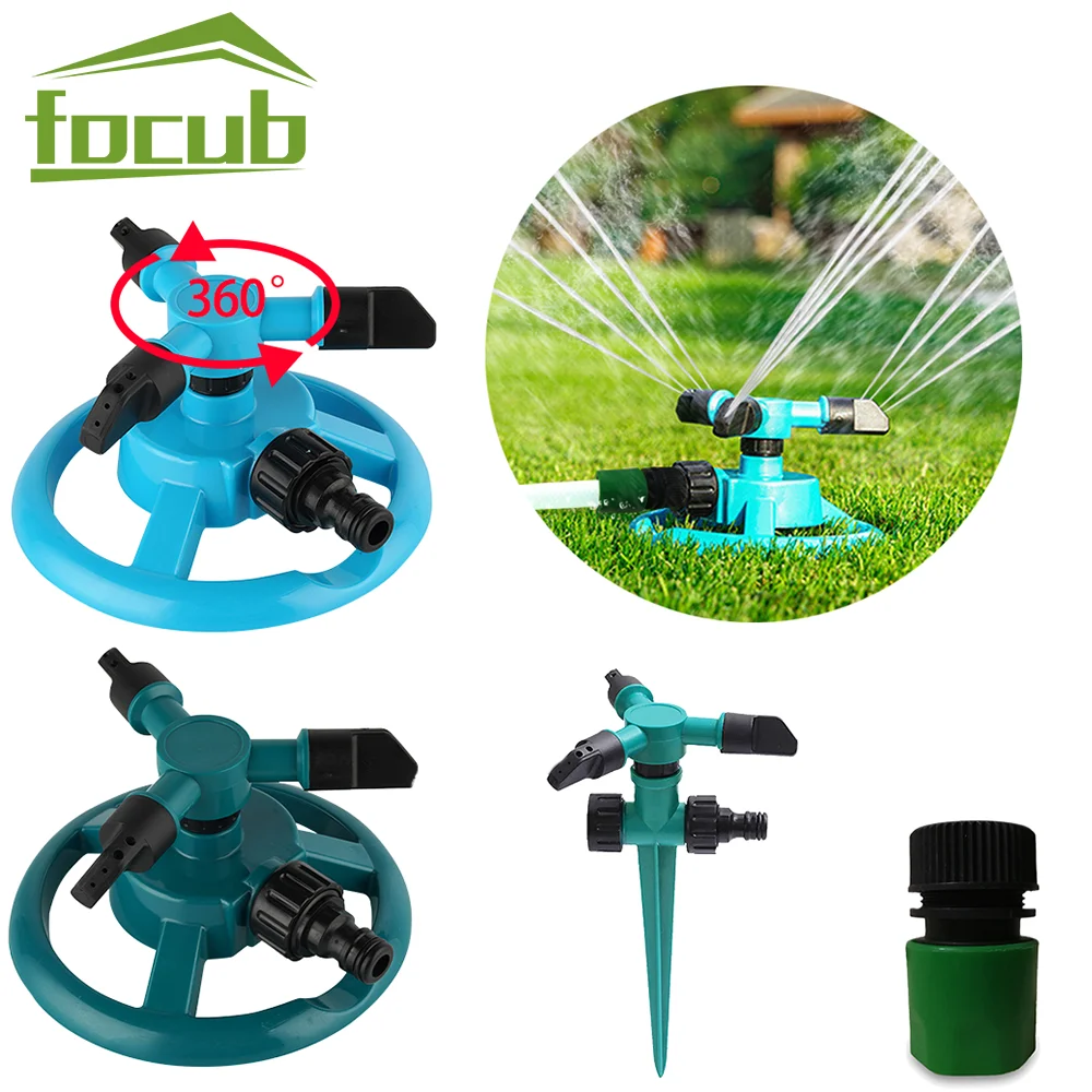 360 Degree Automatic Rotating Garden Lawn Sprinkler Nozzle Agricultural Irrigation Watering Fast Coupling Adjustable Rotating