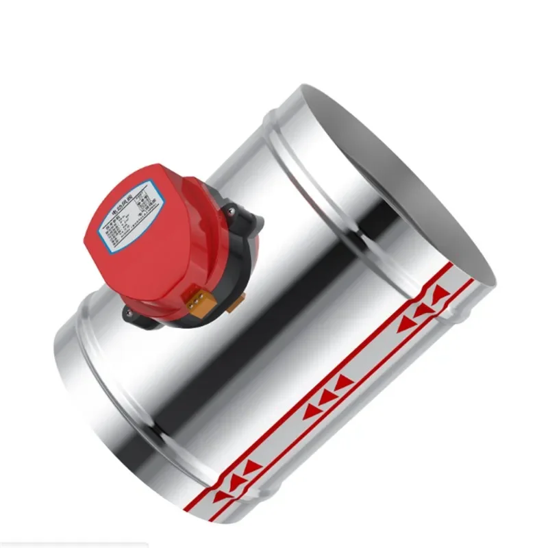 

220V 24V 12V 1Nm Actuator Air Damper Valve Electric Air Duct Motorized Damper Ventilation Pipe Valve 60-200mm Stainless Steel