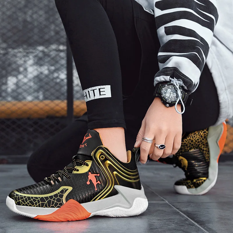 Brand Professional Men's Basketball Shoes Women's Basketball Sneakers Non-slip High-top Couple Breathable Training Shoes 35-45