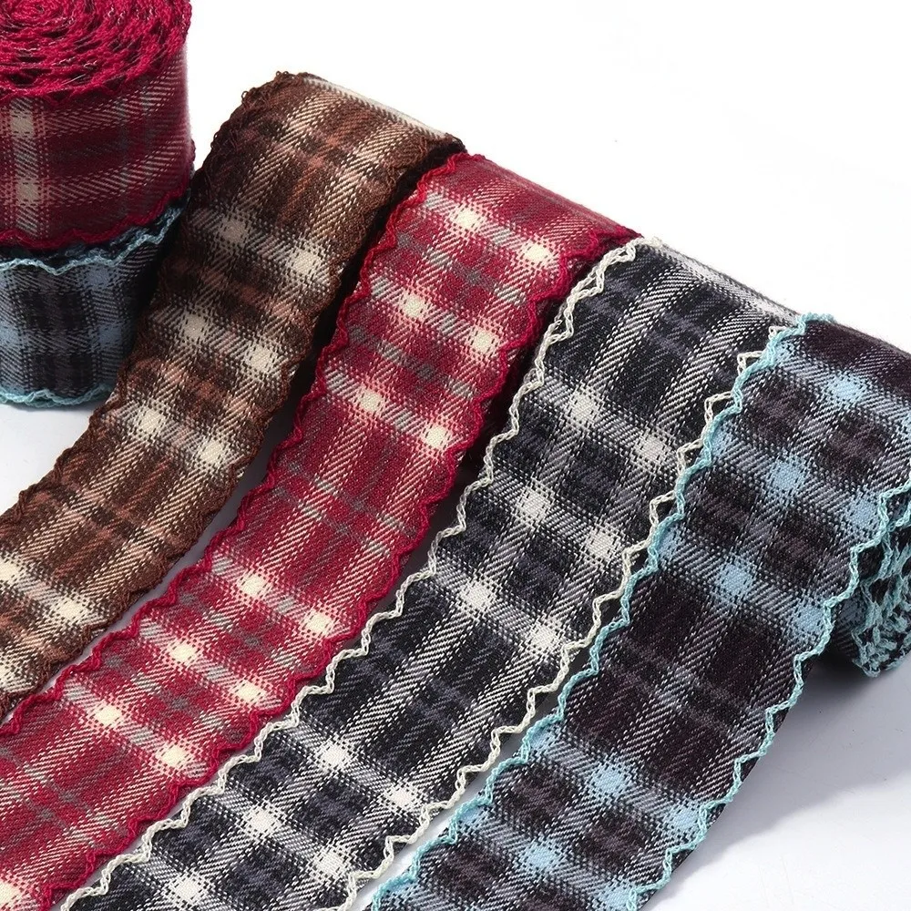 Nastri a quadri fai da te con bordo ondulato, stile britannico, per fiocchi e confezioni regalo, stile preppy - immagine 4