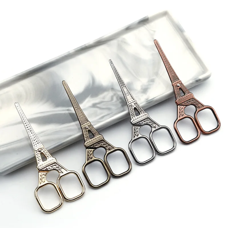 Sewing Scissors Craft Scissors Paper Scissors Vintage Stainless Steel Eiffel Tower Shape Scissors Handmade Paper Cutting Office Stationery Embroidery Thread Sewing Scissors