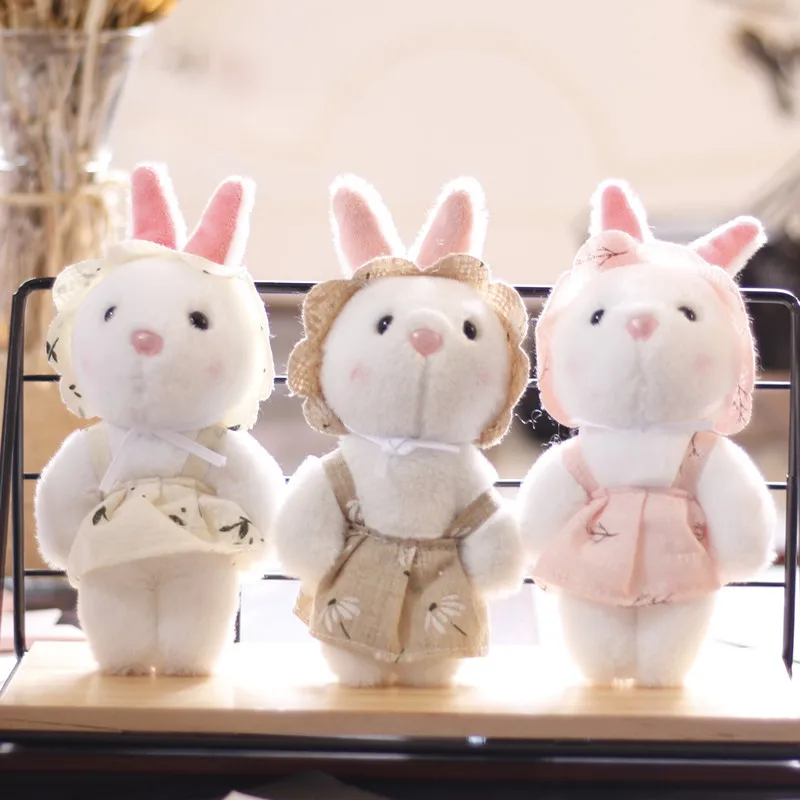 

Милый кролик, подвеска, плюшевая Цветочная юбка, подвеска для сумки, брелок, подвеска, игрушка, автомобиль, брелок, подарок на вечеринку, 15 см, плюшевый брелок