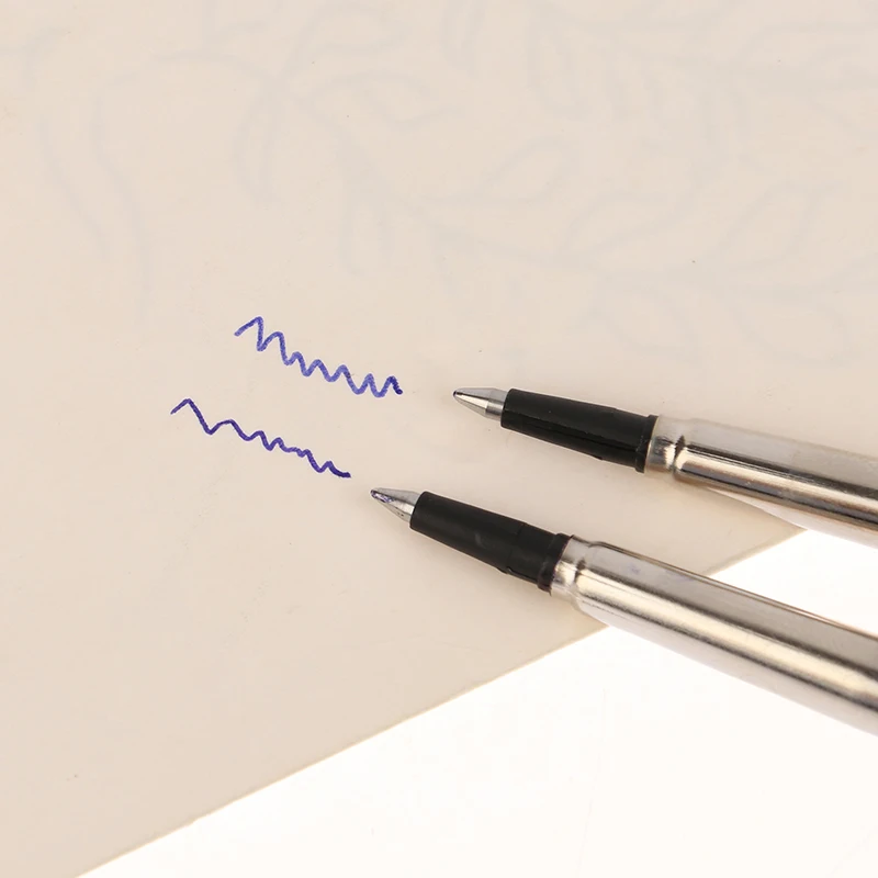 Multifunction Ballpoint Pen Plastic Ball Joint Pen 2 PCS Blue Ink Parker Style Standard 0.5/0.7mm Ballpoint Pen Refills Nib Medium Push Action Rotary Universal Metal Pen Refill