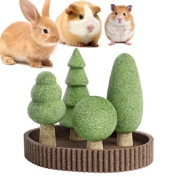 Natural Edible Guinea Pig/Rabbit Treats, Small Pet Dental Health Toys, Detachable Enrichment Chews for Chinchilla/Rat/Gerbils 1