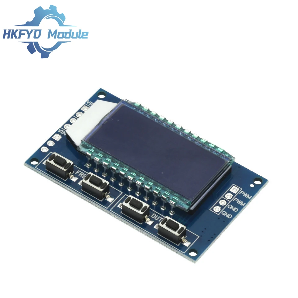 Adjustable PWM Signal Generator Module with LCD Display, 1Hz to 150kHz Frequency Range & Duty Cycle Control, TTL Output, 5V Power Supply