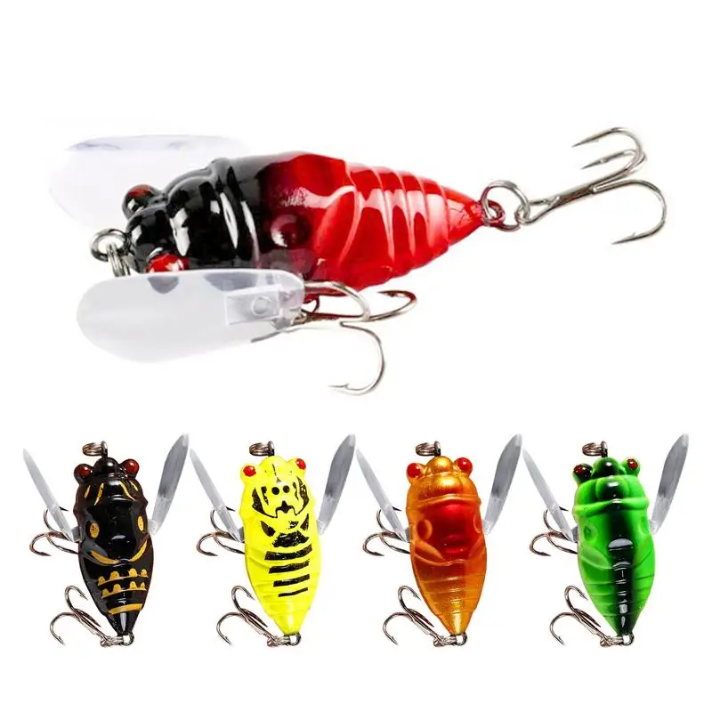 Cicada Fly Fishing Lures 4cm/5.5g Artificial Fishing Bass Bait 3D Holographic Eyes Fishing Hard Lures Cicada Bait for Fishing
