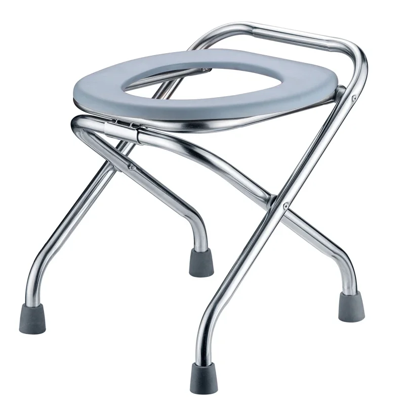 Portable Toilet Camping Thickened Commode Chair for Pregnant Women with Foldable Stainless Steel Design Adjustable Outdoor Seat portable toilet