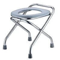 Portable Toilet Camping Thickened Commode Chair for Pregnant Women with Foldable Stainless Steel Design Adjustable Outdoor Seat 1