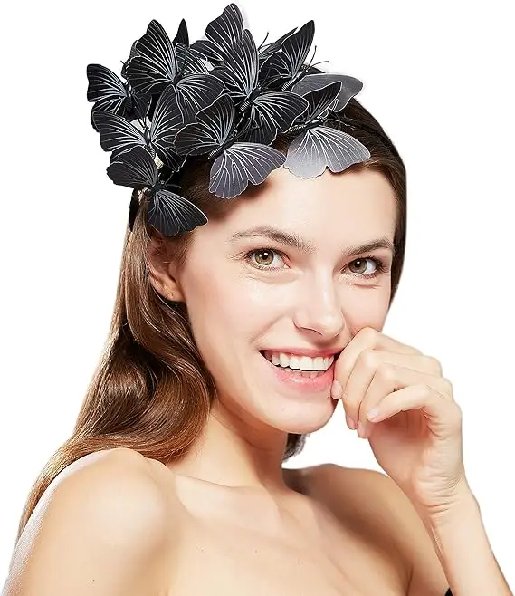 Butterfly Fascinator Hat Monarch Butterfly Headband Crown 1PCS Tea Party Halloween Costume Headpiece