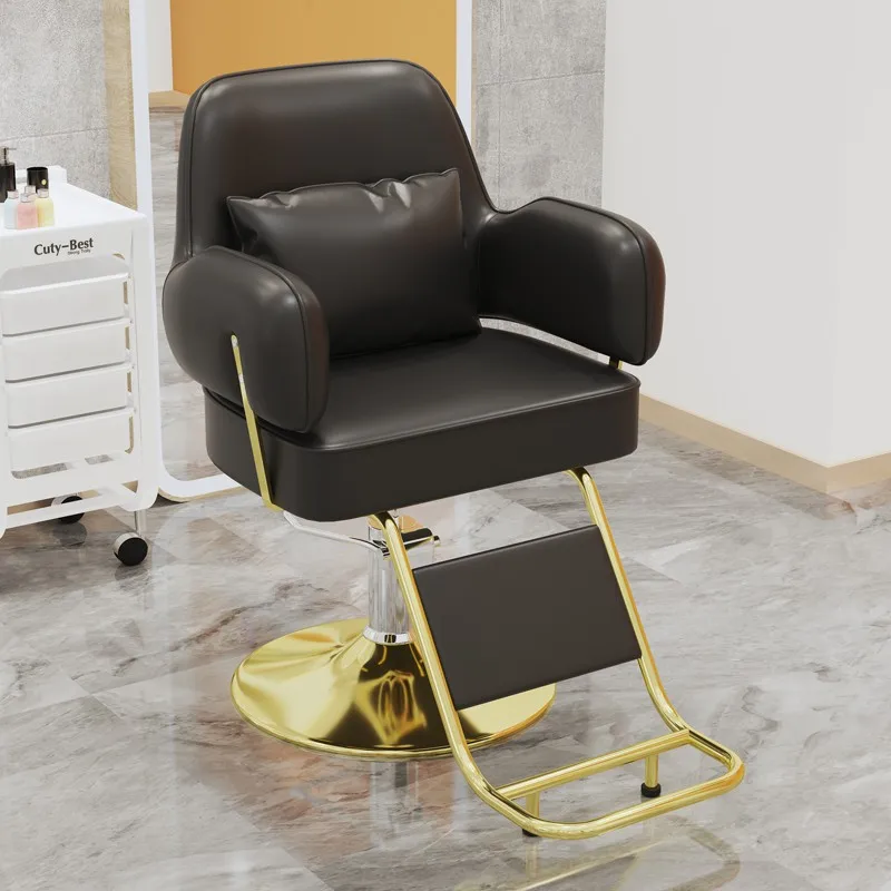 

Barbershop Swivel Barber Chair Cosmetic Hair SalonTrolley Shampoo Stool Adjustable High Sillas De Peluquería Beauty Furniture