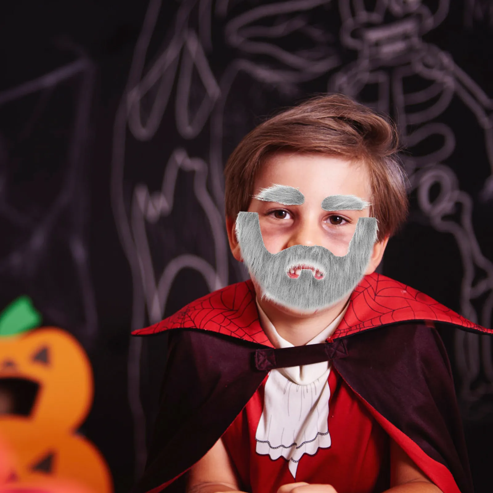 1 세트 눈길을 끄는 천으로 만든 가짜 수염과 눈썹 세트 할로윈 파티 공연 사진 촬영 무대 코스프레 장 수염