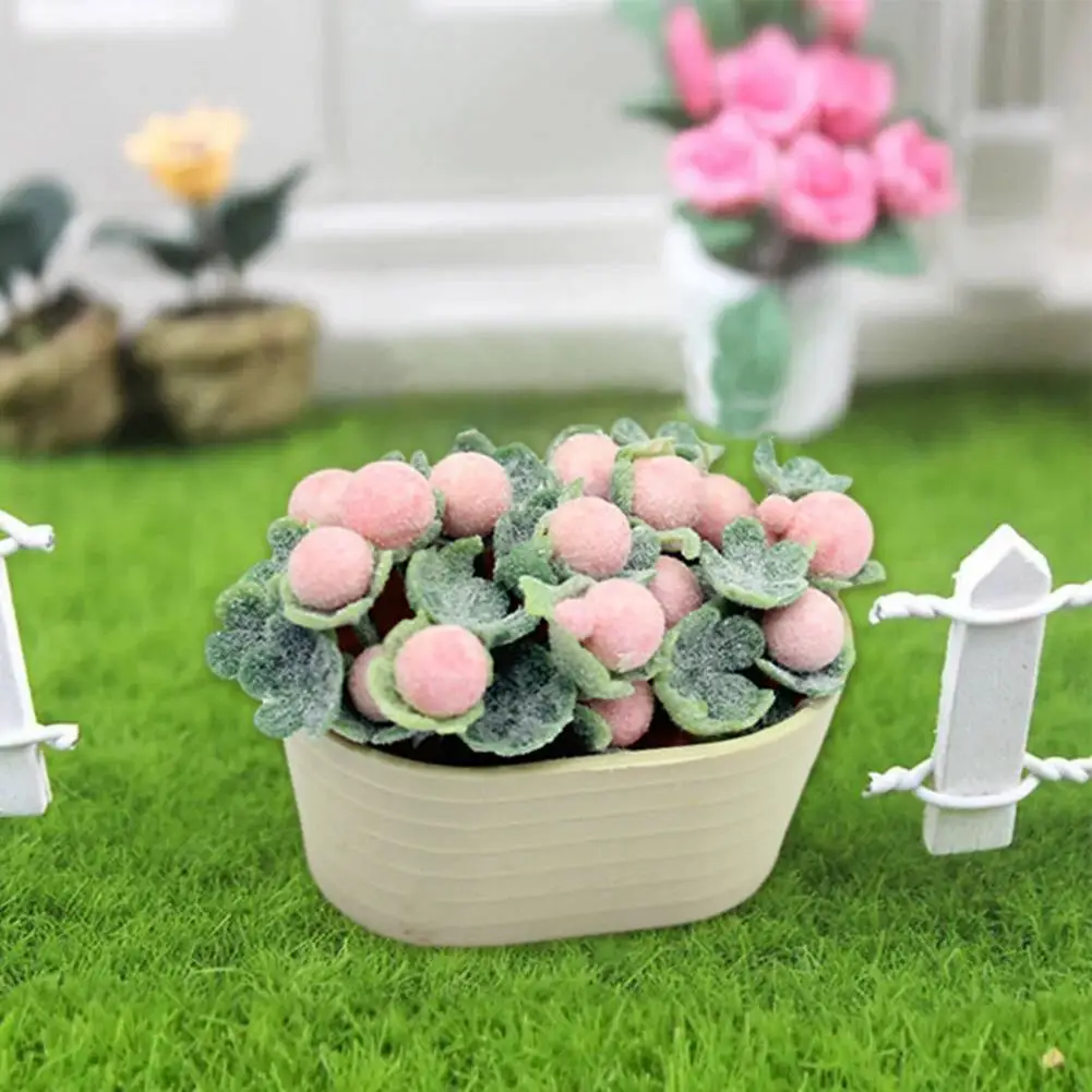 Dollhouse Floral Ornaments Realistic Resin Bonsai Dollhouse Ornament Miniature Potted Plant Model for Home Decor for Dollhouse