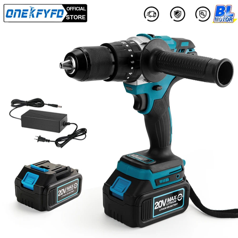 Brushless Hand Electric Screwdriver 2-13MM Chuck Ice Fishing Impact Power Cordless Drill For 18V Makita Lithium Battery Tool 90 degree right angle keyless chuck impact drill adapter electric power cordless drill attachment angle adaptor 8mm hex shank