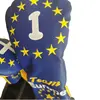 Golf Wood Head Cover Blue Europe Star Golf Fairway Woods Fw UT Set Protection Golf Clubs Accessories Golf Driver Headcover 5