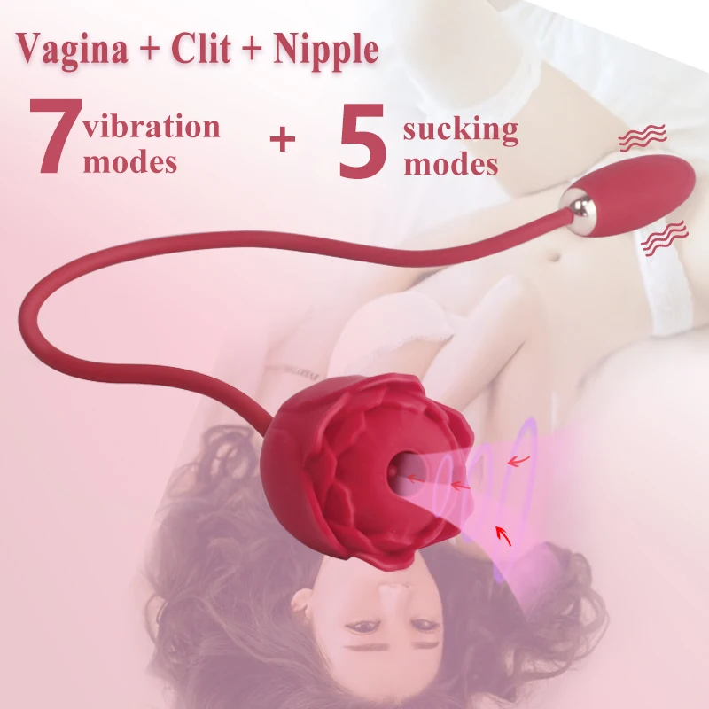 Rose Vagina Sucking Vibrator For Women Clitoris Stimulator Nipple G Spot Dildo Oral Licking Tongue Anal Plug Sex Toy For Adult