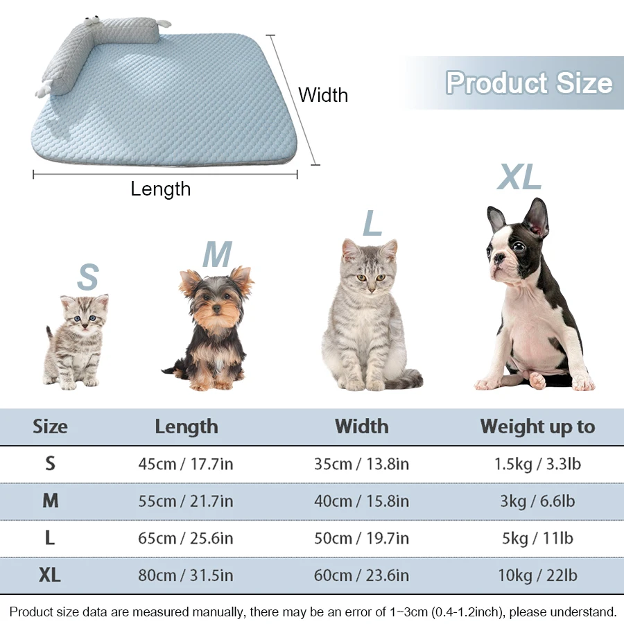 Dog Cool Mat Big-eyed Monster Breathable Mat for Small To Large Puppies/Cats Washable Pets Cool Bed Dog/Cat Cool Nest Summer