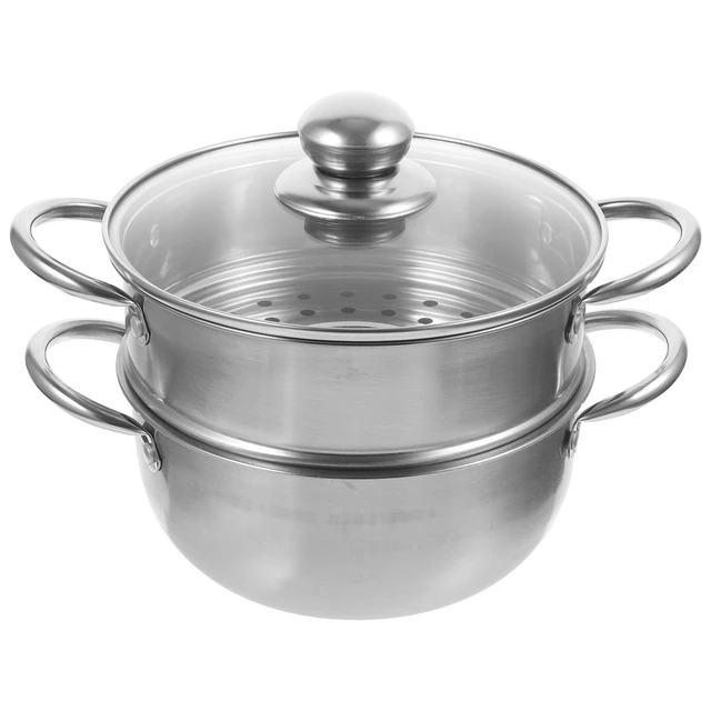 1Set Aluminum Sticky Rice Steamer Cooker Steamer BamBoo Basket Pot Kitchen  Food