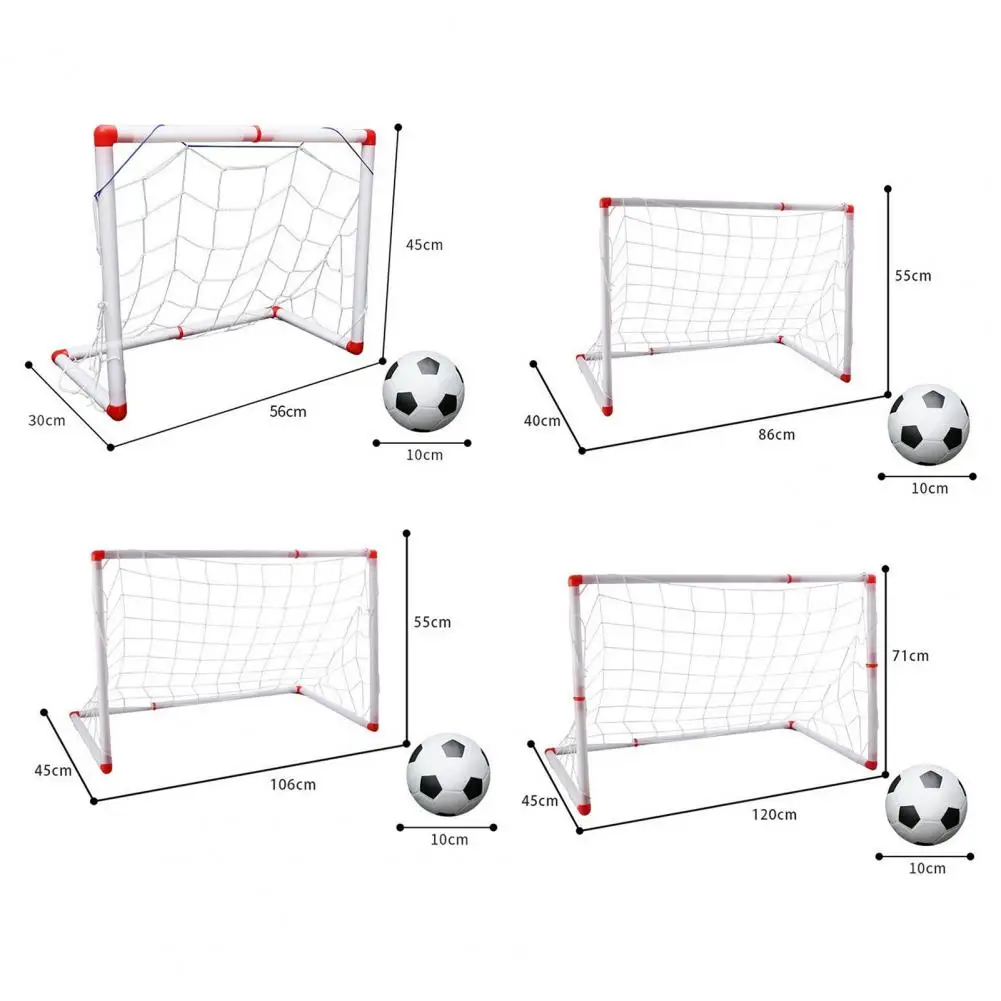 1 Set Mini Football Toy Folding Soccer Goal Training 56/86/106/120cm Children Soccer Goal Net Ball Pump Post Entertainment