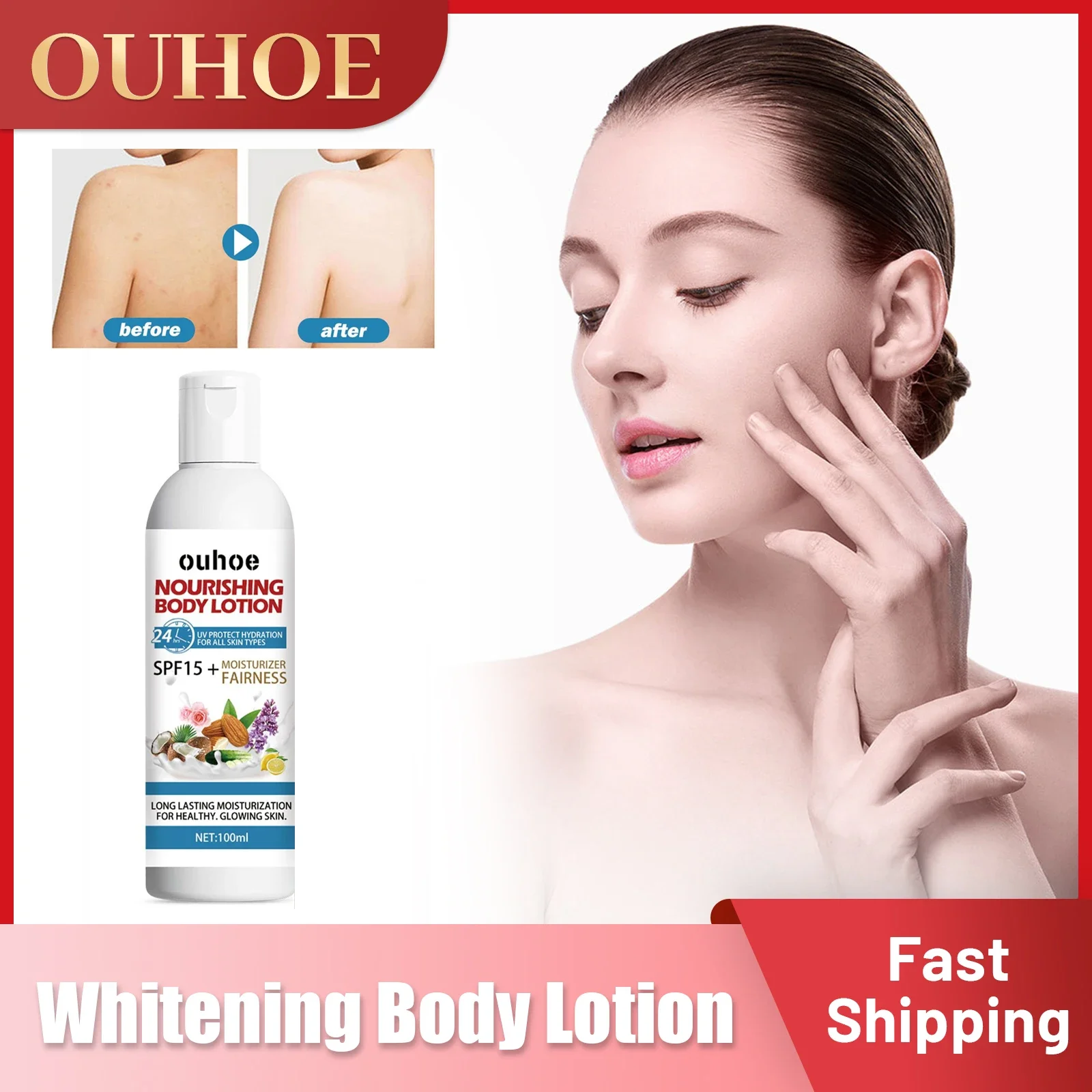 Whitening Body Lotion Remove Melanin Lightening Rough Yellow Dry Skin Smooth Soft Moisturizing Dark Spots Brightening Arms Cream whitening and moisturizing body cream rapid whitening improving rough skin powerful moisturizing brightening skin tone body milk