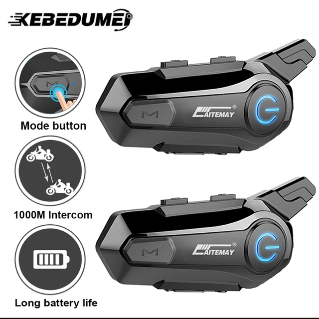 1/2Pcs Bluetooth Motorcycle Helmet Intercom Headset for 2 Rider intercomunicador  Moto Wireless Interphone Noice Reduction