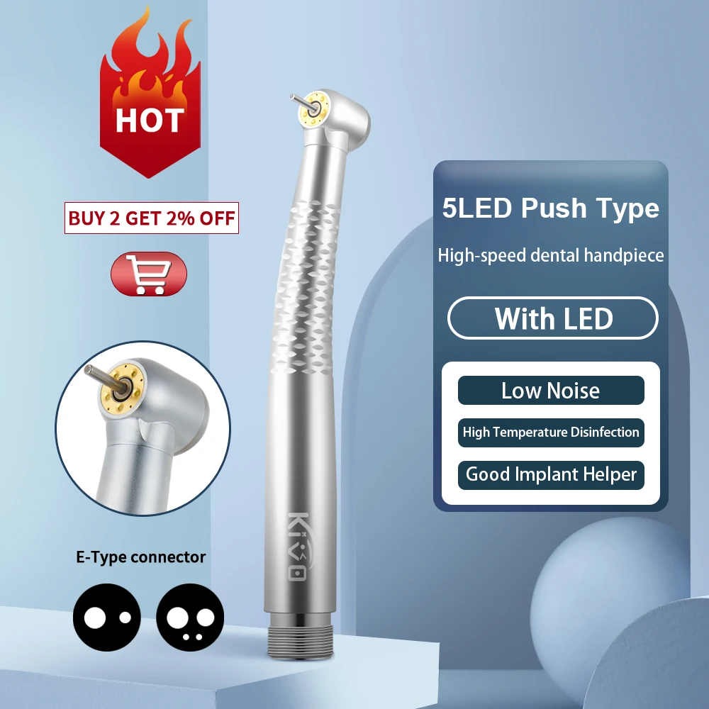 

Dentistry Drills Built-In Wind Generator Turbine Dental High-Speed Handpiece With 5 Brightness Leds 5 Best Cooling Water Sprays