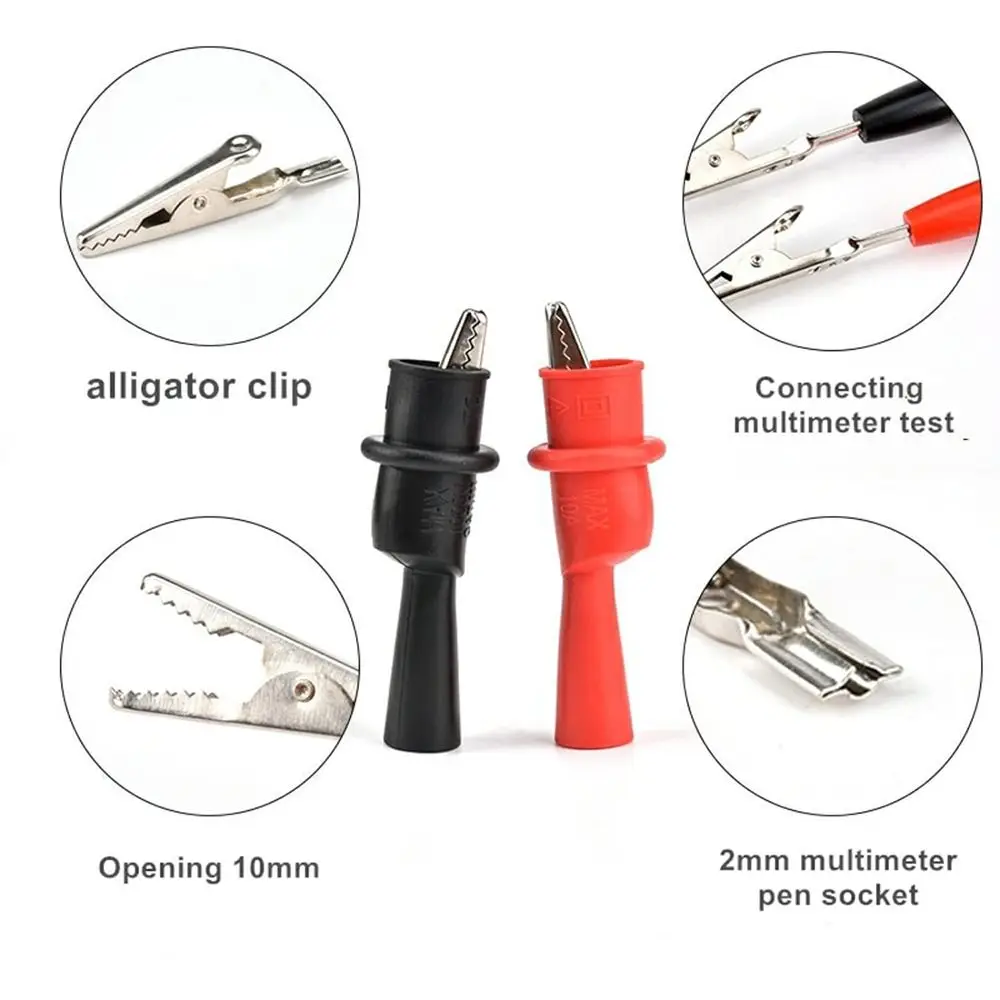 1 Pair Alligator Crocodile Test Clip Clamp for Multimeter Tester Probe Electrical Clamp for Testing