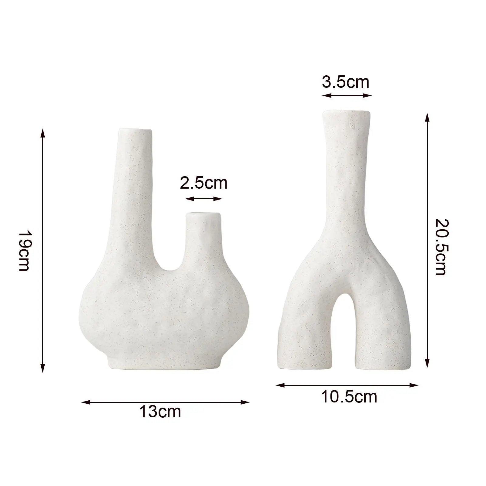 2 Piece Abstract Ceramic Vase Flower Vase Bud Vase Desktop Minimalist Planter