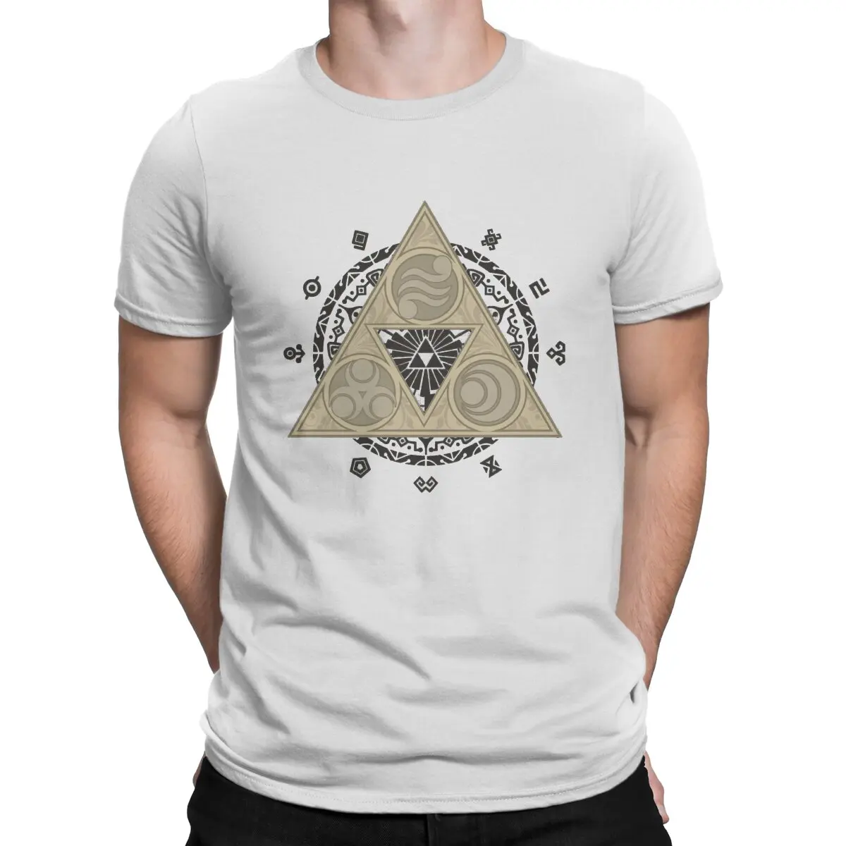 thumbnail image 1 of Camisetas Balance de algodón puro para hombre, camisetas creativas, cuello redondo, camiseta Z-Zelda, ropa de manga corta, 1 of 7
