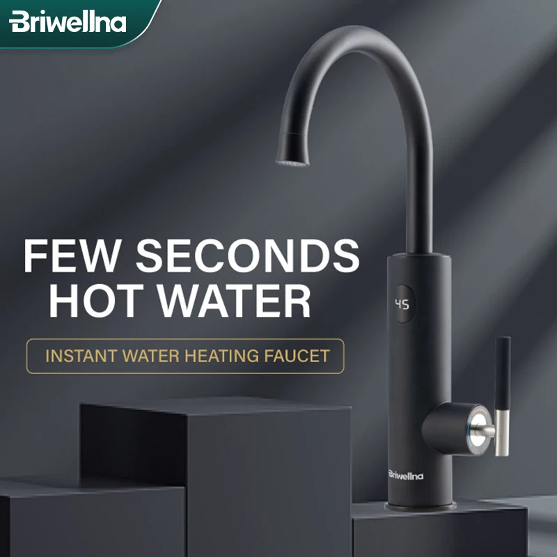 Briwellna Electric Water Heater 220V Flowing Heater Kitchen Faucet 2 in 1 Tap Tankless Water Heating Mixer Electric Geyser china littleduck xdwj 6 5sf7 kitchen po kitchen water heater 220v 6 5l