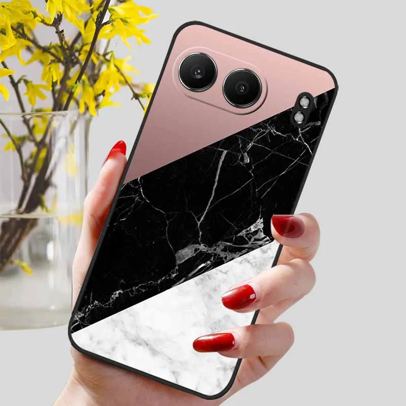 Elegant Black Marble TPU Soft Phone Cover - Fashionable Silicon Back Protector