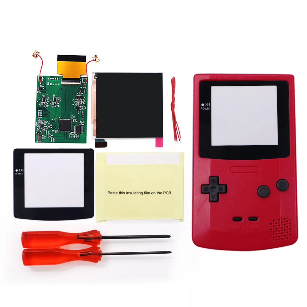 ゲームボーイカラーIPS液晶OSDメニュー搭載赤レッドGBC