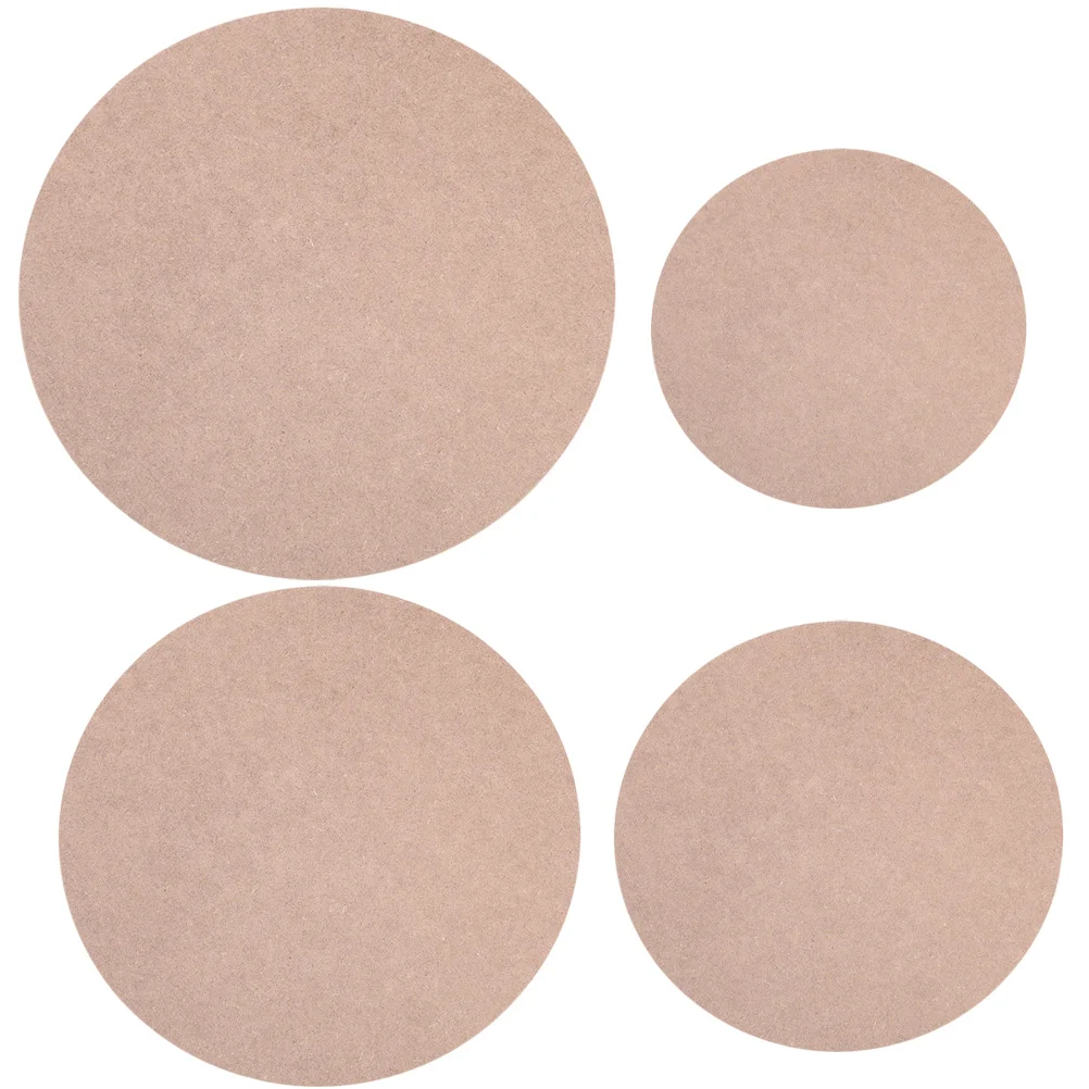 

4 Pcs Turntable Sculpture Base Pottery Wheel Bats Unfinished Wood Circles Clay Drying Wooden Plate Crafts Board Making Kit