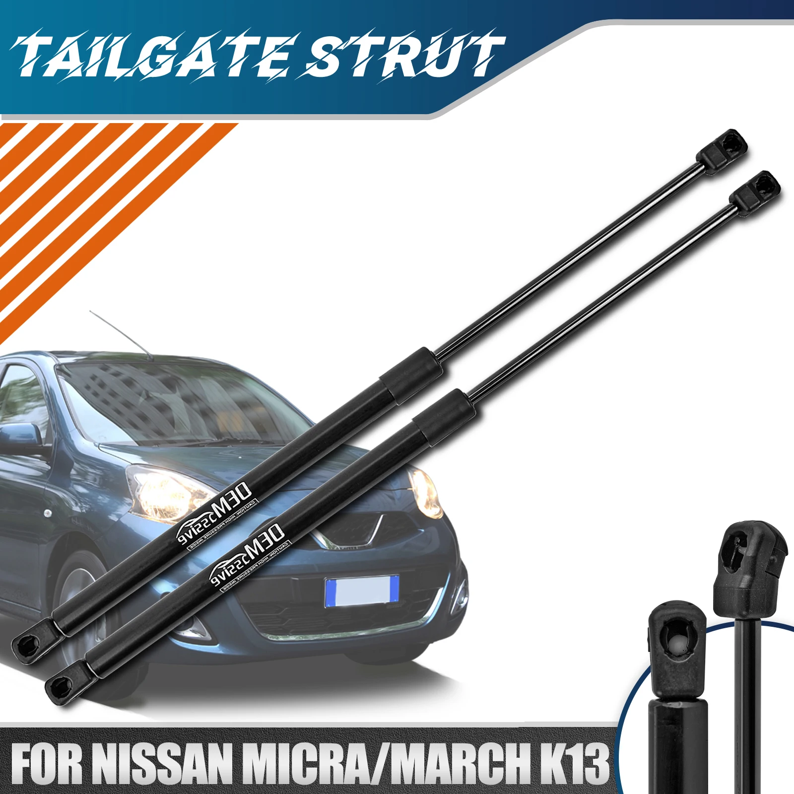 뒷문 스트럿 가스 용수철 지지대 암 부트 댐퍼 거치대 교체, 닛산 Micra March MK4 K13 해치백 2010-2017, 2 개