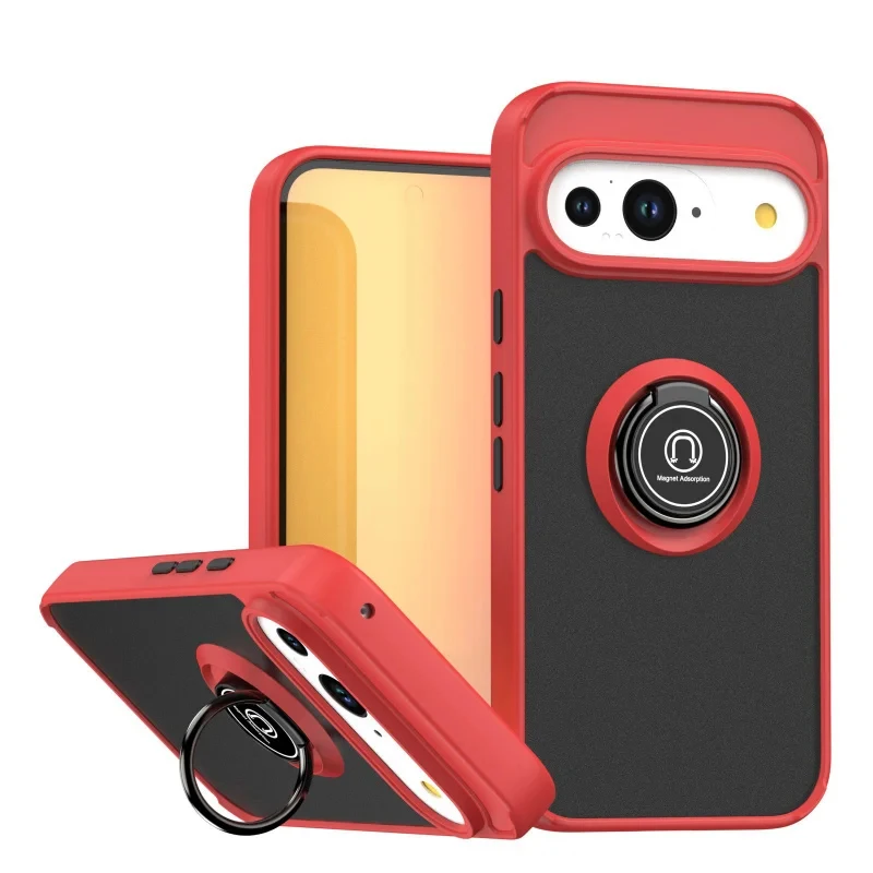 Luxury Matte Phone Case With Rotating Ring Holder For Google Pixel_voghion.com