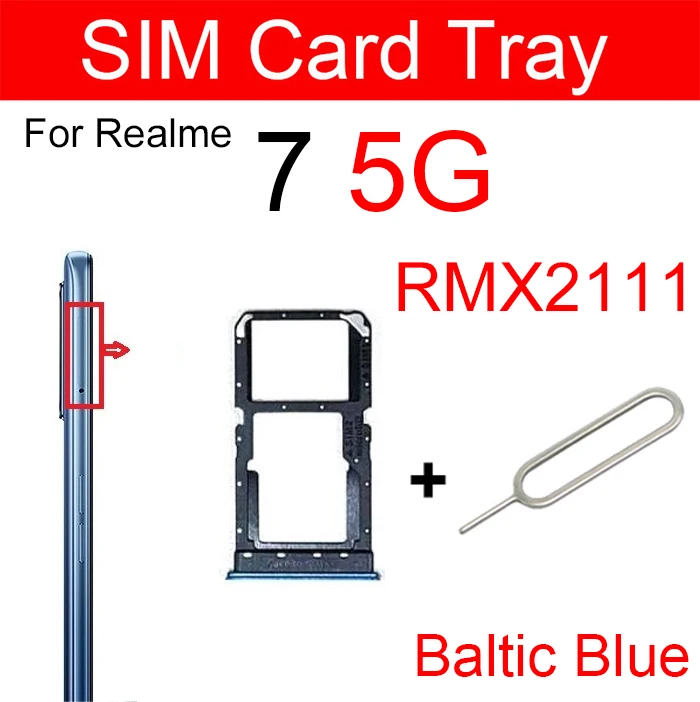 SIM Card Tray For OPPO Realme 7 5G 7i 7Pro 5G Sim Card Slot Tray Holder Adapter Replacement Parts
